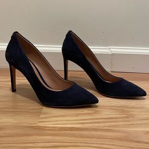 Hugo Boss Navy Suade Heels